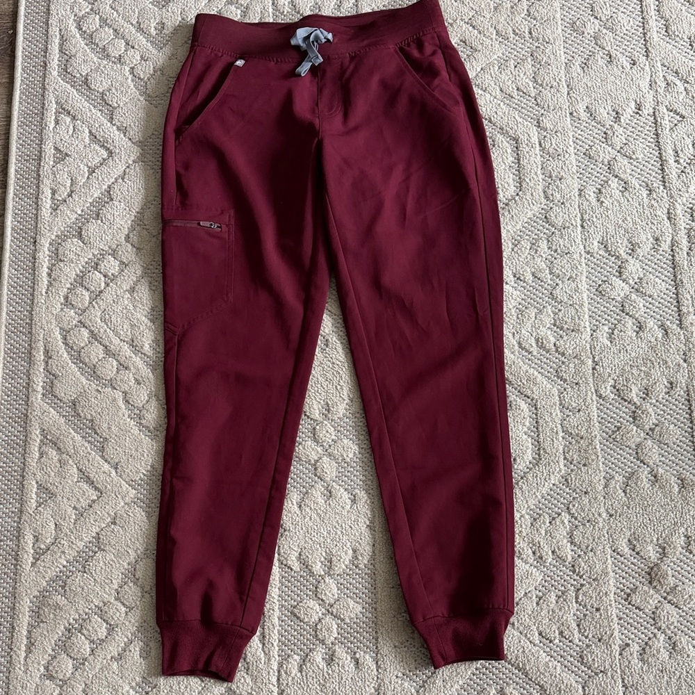 Figs Maroon Jogger Pants